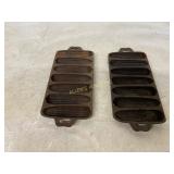 2 Cast Iron Cornbread Baking Pans