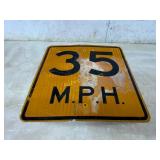 Reflective Metal 35 MPH Traffic Sign