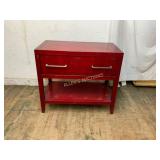Red Two-Tier Woodï¿½ Table With Drawer