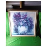 Framed Floral Artwork, Signed by Artist