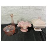 Pink and White Glassware