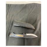 Damascus Steel Knife with Custom Sheath