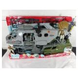Military-Themed Toy Playset with Helicopter