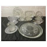 Pressed and Cut Glassware Pieces