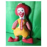 Ronald McDonald Cloth Doll with Printed Design