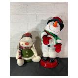 Snowman Figurines with Fabric Accents