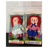 Knickerbocker Raggedy Ann and Andy Dolls in Boxes