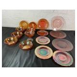 Iridescent and Transparent Glass Dishware