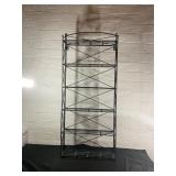 Black Wrought Iron Folding Shelf Unit