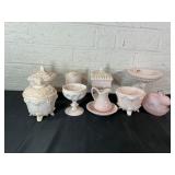 Pink Milk Glass Decorative Items