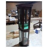 Wooden Small China Cabinet with Glass Panels