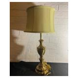 Brass Table Lamp with Fabric Shade