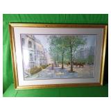 Framed and Matted Cityscape Art Print