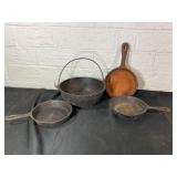 Four Cast Iron Cookware Items