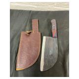 Handmade Cleaver With Leather Sheath