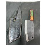 Handcrafted Cleaver Knife with Leather Sheath