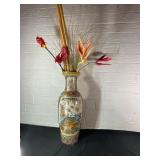 Porcelain Vase with Multicolor Peacock Motif