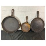 Three Cast Iron Skillets
