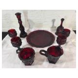 Tigers Blood Glassware Including Serving Items