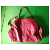 Red Leather Coach Shoulder Bag