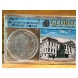 1881-S Uncirculated Morgan Silver Dollar 90% Silve