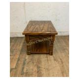 Wooden Side Table with Lower Shelf