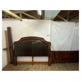 Wood and Leather King Bed Frame Set