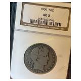 1909 Barber Silver Half Dollar