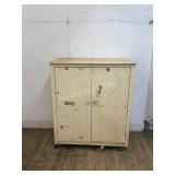 Painted Wood Cabinet with Interior Shelves