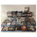 Approximately 108 DVDs and Blu-rays