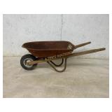 Rustic Metal and Wood Single-Wheel Wheelbarrow