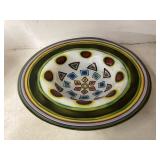 Hand-Painted Ceramic Bowl with Geometric Motifs