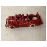 Red Cast Iron Fire Truck Toy
