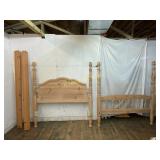 Wooden Full Bed Frame with Rails