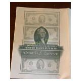 Uncut U.S. $2 Banknotes with Informational Folder