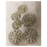 Six Glass Flower Frogs