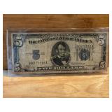 1934 $5 Silver Certificate Federal Reserve Note