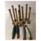 Wooden Textile Spools and Bobbins