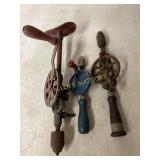 Three Vintage Hand Crank Drills