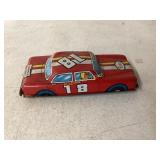 Red Tin Lithographedï¿½ Car, No. 18