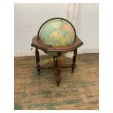 Vintage Floor Globe on Wooden Stand