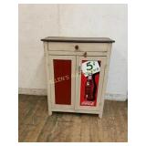 Painted Wooden Cabinet with Coca-Cola Design