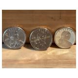 Three Jim Thorpe $1 U.S. Coins