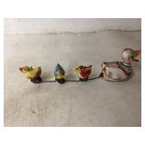 Vintage Tin Wind-Up Duck with Ducklings Toy