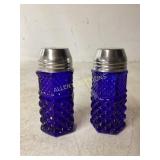 Cobalt Blue Glass Shakers with Metal Lids