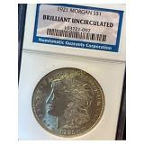 1921 Morgan Silver Dollar, Uncirculated Condition