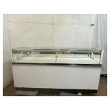 Glass-Top Display Case with White Metal Base