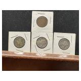 3 Mercury Dimes and Indian Head Penny