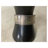 Silver-Tone Marked Cuff Bracelet with Monogram