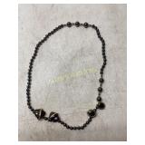 Hematite Bead Necklace with Gold-Tone Accents